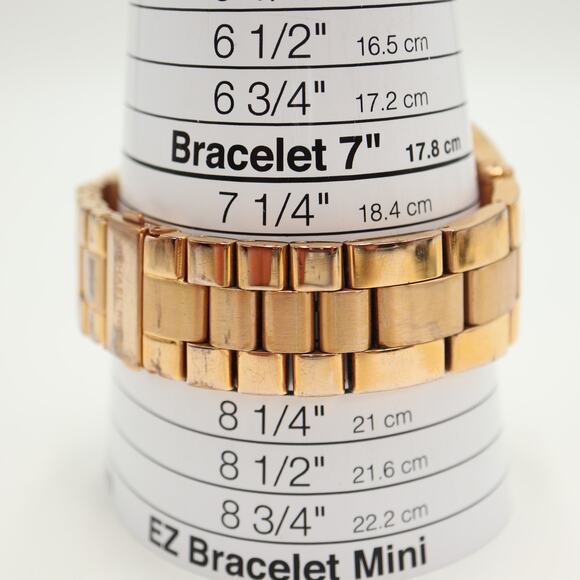 Michael Kors Dylan Rose Gold Tone Chronograph Watch Gem Bezel MK5412 New Battery - Picture 4 of 12